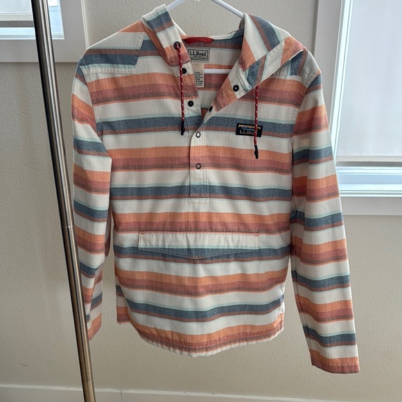 Mens L.L. Bean Striped Flannel Anorak | Size Small - Picture 1 of 7